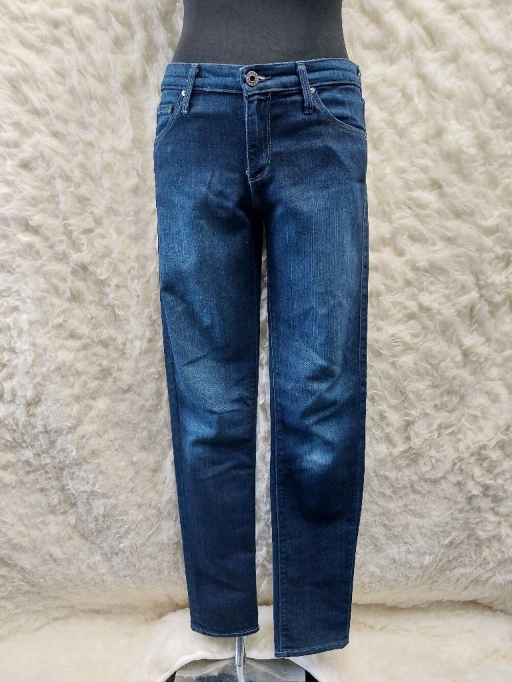 AG Adriano Goldschmied Women's Blue The Stilt Cigarette Leg Denim Jeans Size 28R